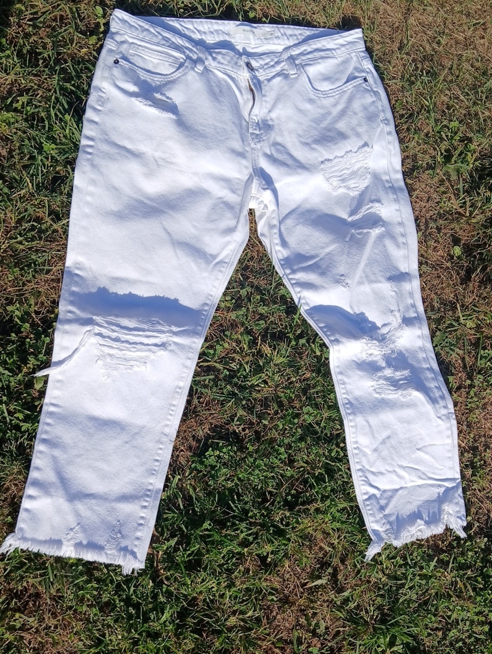 Guc Hidden Slim Fit Boyfriend Ripped Jeans - Denim Frayed Ankles Size 31